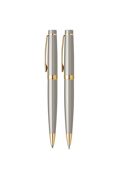 Scrikss 38 Ballpen + Versatile Double Set Satin Gold (Lifetime Warranty-Luxury Boxed)