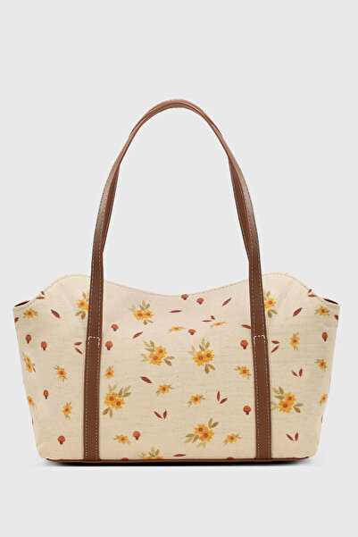 Housebags Papatya Desenli Kapaklı Bowling Omuz Çantası 270