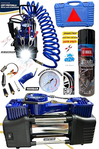 STANVOLT Çift Silindirli Lastik Şişirme Oto Kamyon 12V 150 PSI Ağır Hizmet Ti...