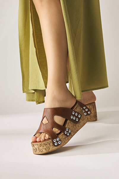 Limoya Freya Black Screw Detailed Γυναικείες Παντόφλες Προϊόν ευκαιρίας