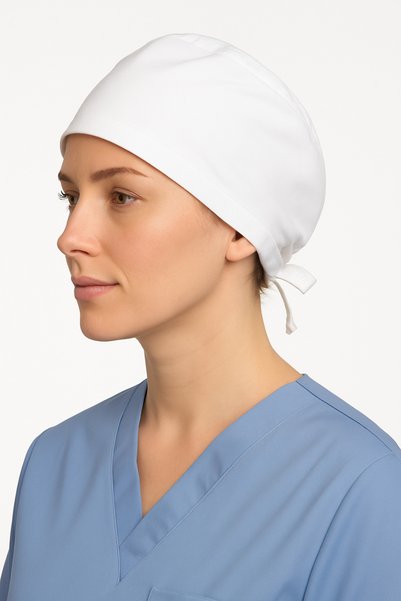 Odeys Beyaz Renk Doktor Hemşire Aşçı Cerrahi Bone Hastane Scrups Bonesi Bandana M189
