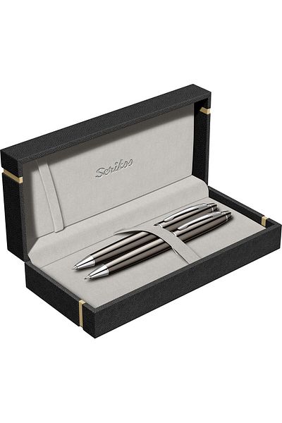 Scrikss 35 Ballpen + Versatile Double Set Titanium (Lifetime Warranty-Luxury Box)