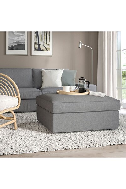 IKEA saklama gözlü puf, tibbleby bej-gri Genişlik: 90 cm  Derinlik: 70 cm Yük...