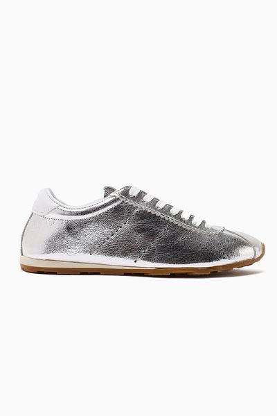 Limoya Genuine Leather Alisa Gold Lace-Up Casual Women's Shoes
