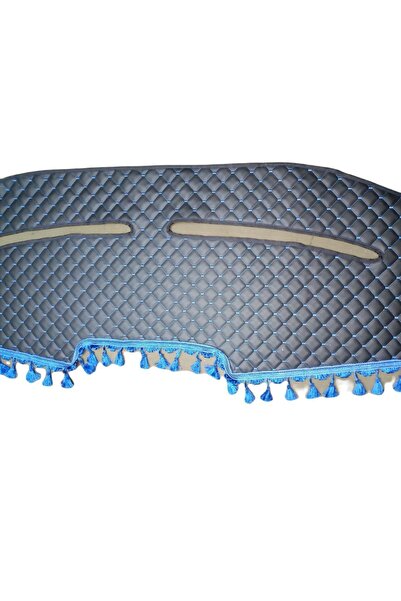 zermatt Ford Transit Torpido Örtüsü 2006 -2014 Siyah Deri Mavi Dikişli Kapitone