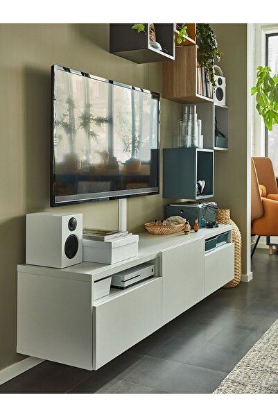 IKEA TV Sehpası, Fren Raylı, Genişlik: 180 cm  Derinlik: 42 cm  Yükseklik: 39 cm