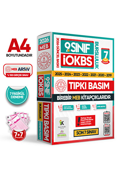 Karakutu Yayınları 2026 9.sınıf Iokbs (BURSLULUK SINAVI) Meb Çıkmış Soru Tıpk...