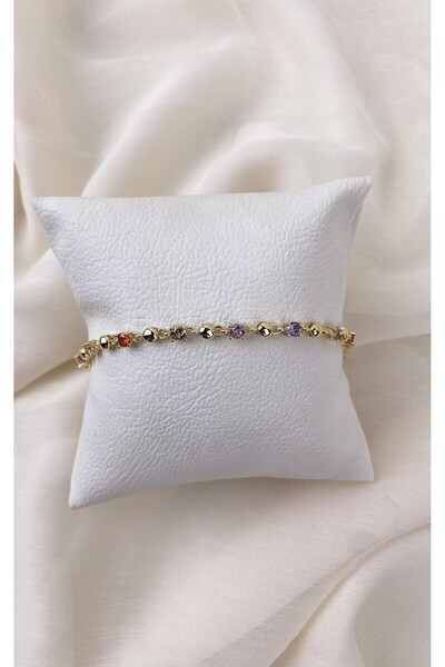 Sacha Accessories Colorful Stone Gold Bracelet