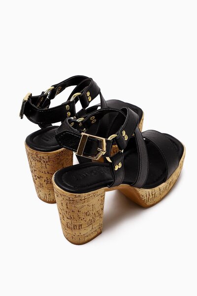 Limoya Havannah Black Cross-Strapped Platform Heeled Women's Sandals Opportunity Product