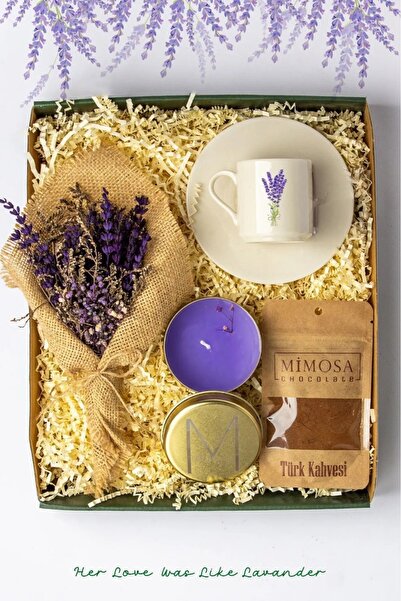 ATÖLYE247 Özel Tasarım Fincan Lavanta Demeti Kişiye Özel Metal Mum Türk Kahve...