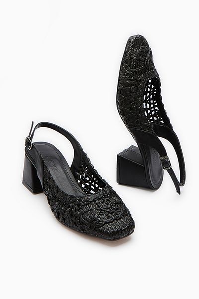 Limoya Sandale de damă Ronja Black Blunt Toe Knit
