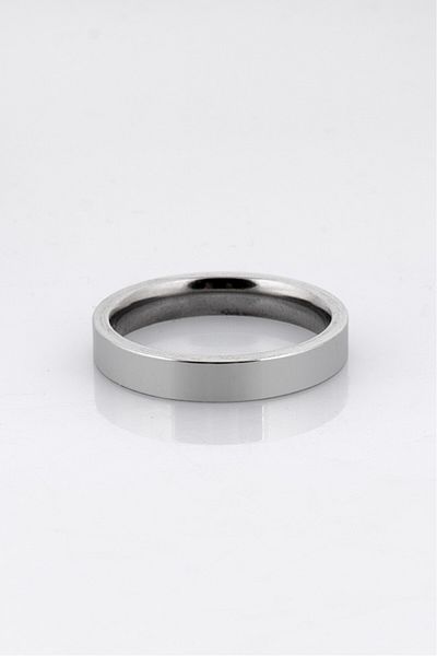 UKHWD SUPPLY 316L Steel Plain Thin Flat Silver Men's Ring Ka1360Gm
