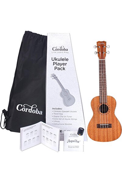 Cordoba Concert Ukulele Player Pack (Natural)