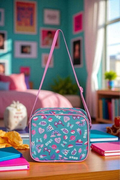 Shopiolog Primary School Orthopedic Waterproof Water Bottle 3 Compartments Nutritional 2-Piece Primary School Girl Backpack