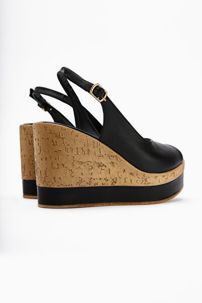 Limoya Jenny Black Wedge Heeled Women's Shoes