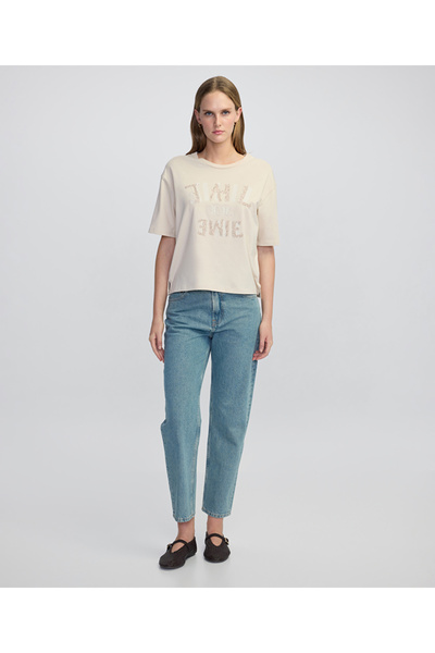 İpekyol Print and Embroidery Mix T-Shirt