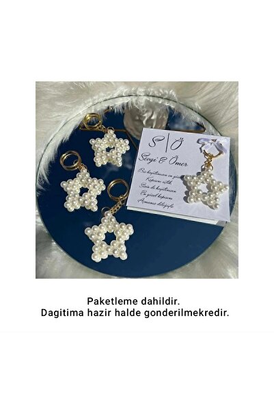 HEN GSM 15 adet inci yıldız anahtarlık nikah düğün kına nişan sünnet hafizlik
