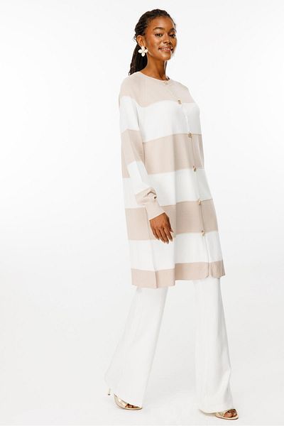Ghisa Stone Ecru Knitwear Cardigan