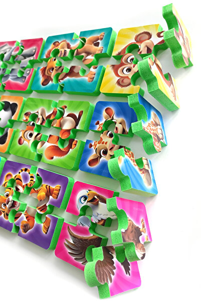 EVAKANCA 4 Parçalı 9 Adet Yaban Hayvanları Kalın Yapboz