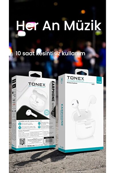 inteknoloji TONEX Earphone TX-460 2.Nesil Bluetooth  Kulaklık Uzun Pil Ömrü 5.3 Bt
