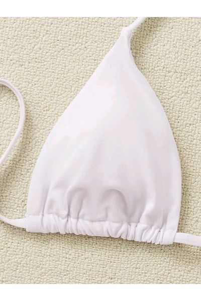 Stail Moda Women's Yellow Minimal Padded Cut Triangle Bikini Top