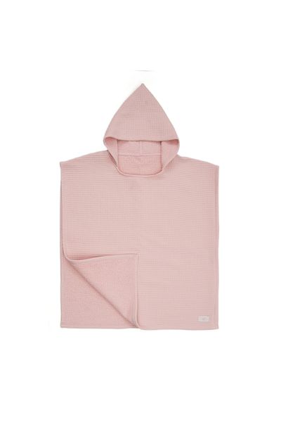 OEM Poncho de plajă din prosop tip waffle (cu strat interior confortabil/dublu absorbant), 0-3 ani, roz