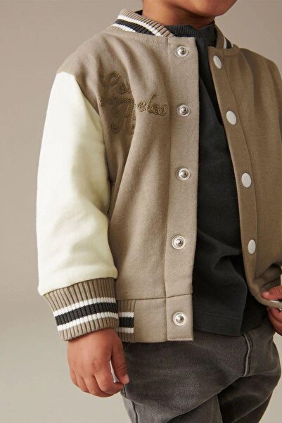 Monila Erkek Çocuk Şardonlu Kumaş Çıtçıt Kapama Kolej Ceket