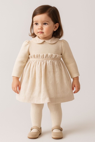 MixMax Bebe Baby Girl Embroidery Motif 100% Cotton Dress