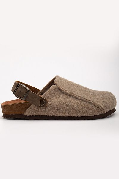Polomia Comfort Women's Cork Sole Eva Winter Closed Front Felt Sabo Outdoor Daily Casual Home Sandals Flat Slippers
