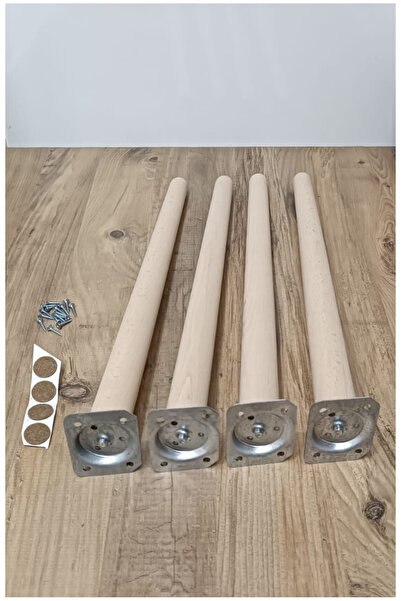 HAMADEX Picior de scaun de masă conic din lemn de 38 cm (4 aparate de fier)