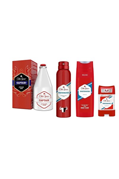 Old Spice After Shawe Captain+deo Whitewater+duş Jeli Whitewaer+gel Whitewater