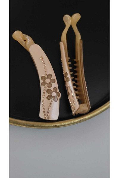 GÜLPEŞE Agrafă de păr de damă Banana Barrette Clover Leaf Detaliat Glpş-0012