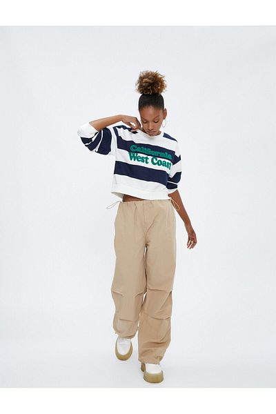 Koton Parachute Trousers Pocket Detailed Elastic Stopper Cotton