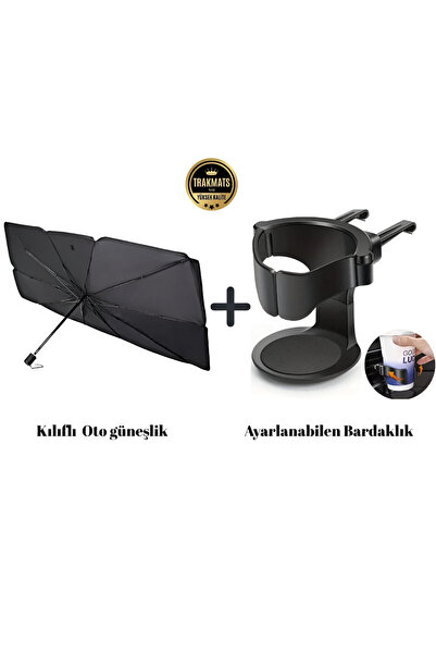 TRAKMATS Skoda Kodiaq Tüm Araçlara Uyumlu Ön Cam Şemsiye Güneşlik ve Bardaklık