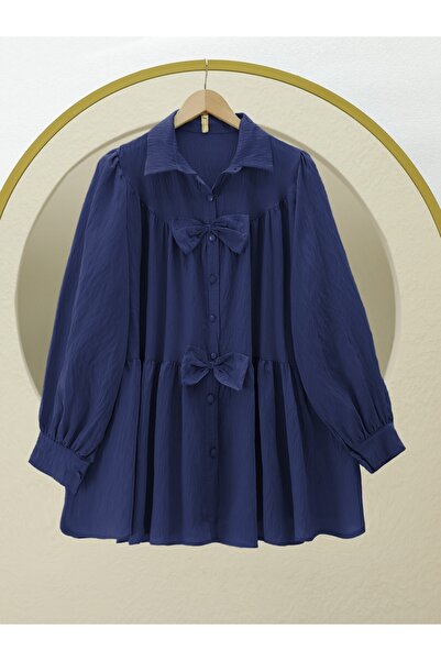 Modamorfo Sa mašnom Komadna prednja košulja - tamnoplava