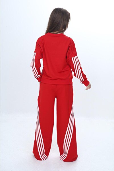 Joui Co Children's Oversize Tracksuit Set - 100% Cotton 2 Thread Stripe Detailed Comfortable Fit