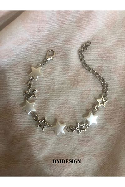 bnidesign Pure Angel Y2K Coquette Fairycore Pinterest Style Design Handmade Women's Pearl Charm Star Bracelet