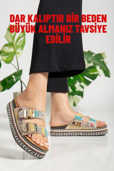 TEKİN SHOES MİX RENK ÇİFT TOKA TERLİK ( Bir Beden Büyük Alınmalı )
