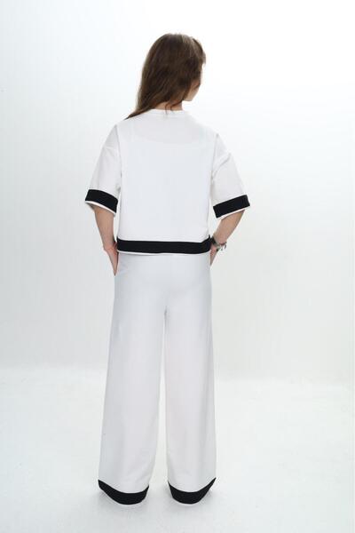 Jannock Girl's 100% Cotton Three Quarter Sleeve Garnished 2 Thread Tracksuit Set-285