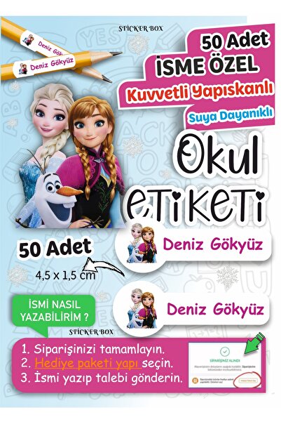 Think And Print Okul Kalem Defter Etiketi Özel Isim Yazılabilen Etiketi Stick...