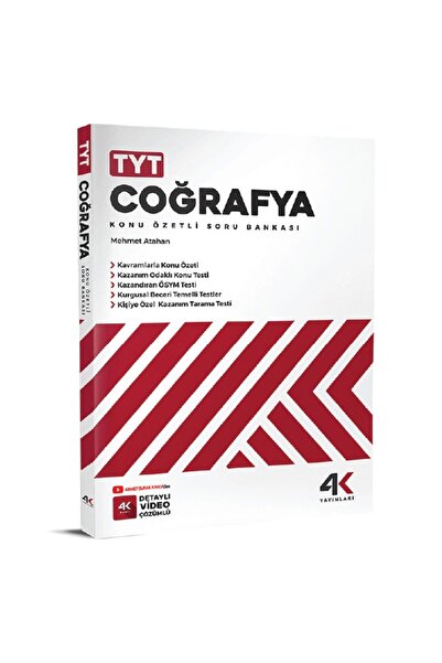 4k Yayınları Tyt Coğrafya Konu Özetli Fasikül Soru Bankası