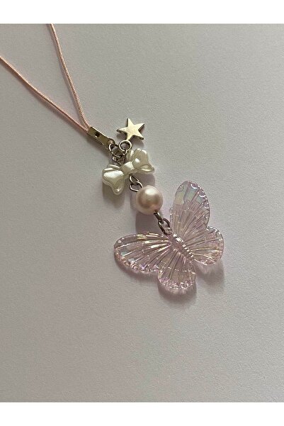 bettymettys Soft Pink Butterfly y2k Fairycore Telefon Charmı
