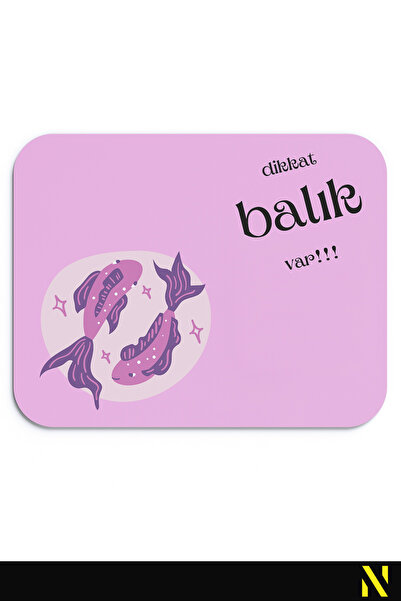 nilizma Mousepad ergonomic cu model cu tema zodia peștelui roz - 22 cm x 18 c...