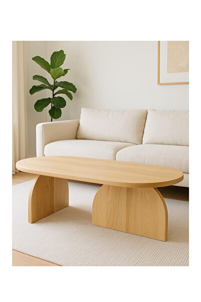 MERDEKORE EL YAPIMI KAYIN AĞACI ORTA SEHPA MODERN AHŞAP DOĞAL ŞIK