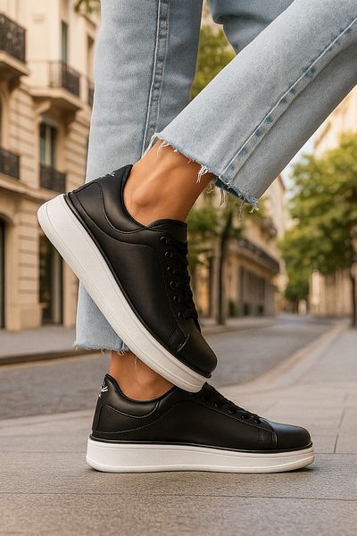 İmerShoes Ежедневни дамски маратонки Спортни обувки с връзки Удобна олекотена дебела подметка 525G