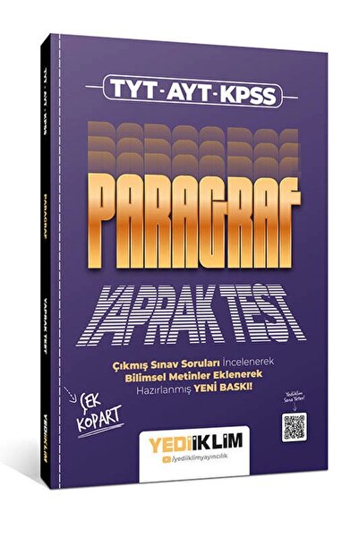 Yediiklim Yayınları Tyt Ayt Kpss Paragraf Çek Kopart Yaprak Test