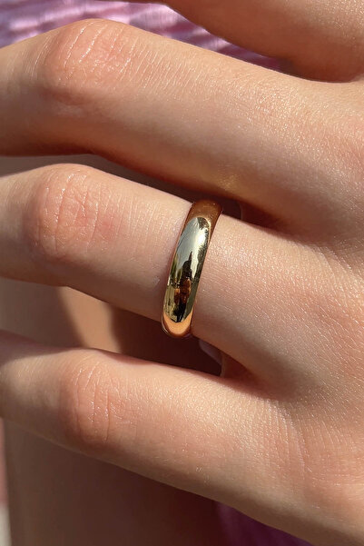 MÜCEVHER SARAYI 14 Ayar Altın 4 mm içi dışı bombeli Alyans