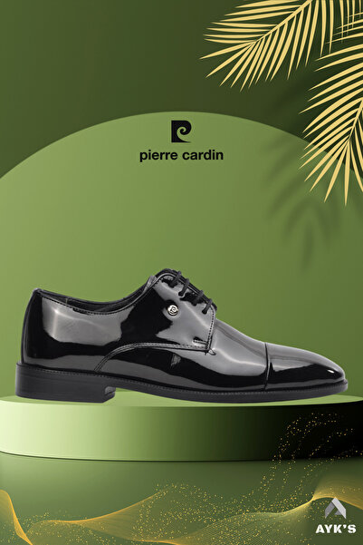 Pierre Cardin حذاء كلاسيكي من الجلد باللون الأسود للرجال