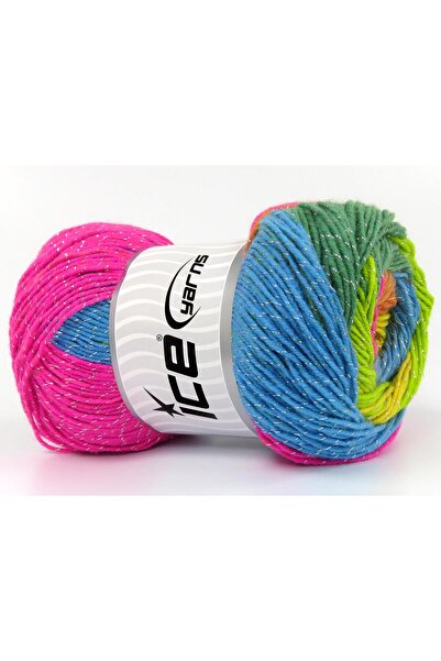 Ice yarns مجموعة من 4 خيوط من خيوط الغزل السحرية اللامعة بوزن 100 جرام لكل خي...