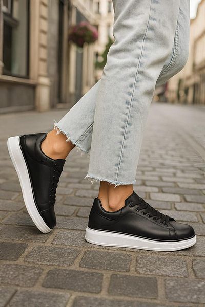 İmerShoes Ежедневни дамски маратонки Спортни обувки с връзки Удобна олекотена дебела подметка 525G